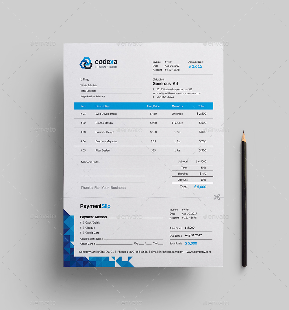 modern invoice by generousart graphicriver modern invoice